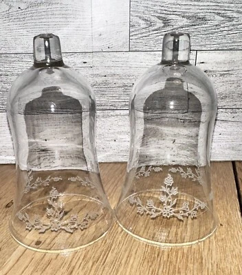 2 VTG Homco Home Int 5" Etched Clear Glass Peg Candle Holder Sconce EUC - Image 1 of 4