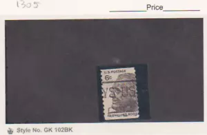 US Scott # 1284 6 Cent Misperf Error / EFO "Roosevelt"Used - Picture 1 of 1