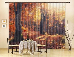 3D Autumn Forest G2067 Photo Blockout Curtain Fabric Window Honey 2023 - Picture 1 of 7