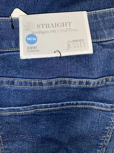 CJ Banks 24W NWT Straight Fit Jeans blue denim 8049 - Picture 1 of 8