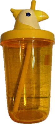 Nuevo vaso figurativo Sun Squad Parrot tapa giratoria con paja amarillo y naranja Foto 1 de 4