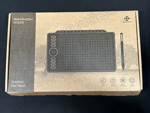 GAOMON M1220 Black Graphic Drawing Tablet NEW Open Box - Afbeelding 1 van 6