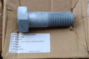 1-1/2-6 X 4-1/2 A325 PESADO PERNO HEXAGONAL HDG Caja de 10 - Imagen 1 de 1