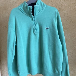 Vineyard Vines Boy's Green 1/4 Zip Sweater Sz Small 8-10 - Picture 1 of 6