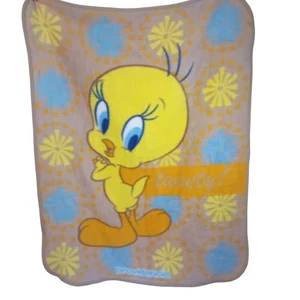 Vintage Warner Bros Looney Tunes Tweety Bird Blanket Plush Throw Kids Cartoon - Bild 1 von 13