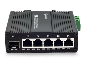 ATROODAC Mini Industrial 5 Port Gigabit Ethernet Switch + 1G SFP Slot, DIN Rail  - Picture 1 of 7