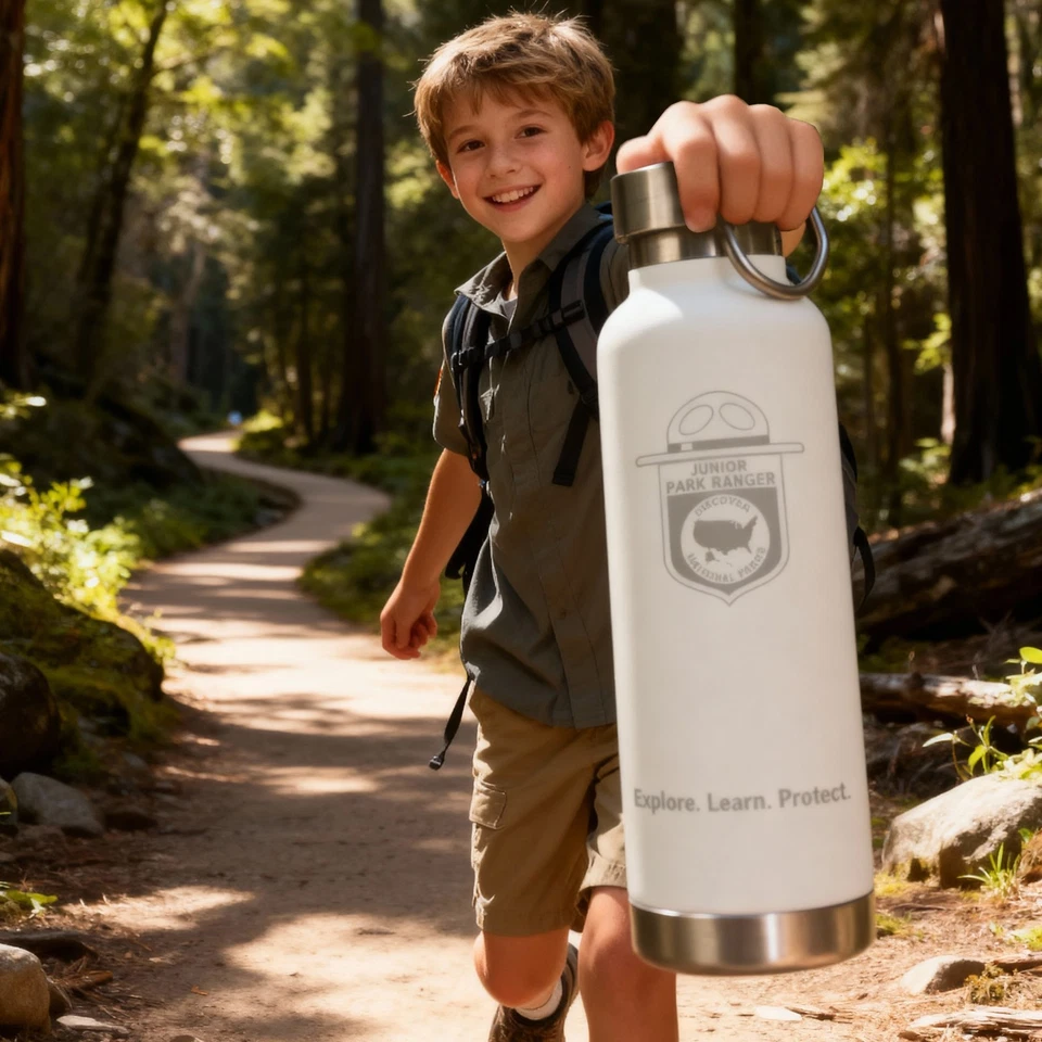 Junior Park Ranger Engraved Water Bottle 22oz | Stainless Steel Adventure Gift - Image 1 of 3