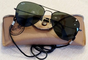 Ray Ban USA B&L BLACK CHROME AVIATORS 58mm SUNGLASSES W/ Case & Original Lanyard - Picture 1 of 20