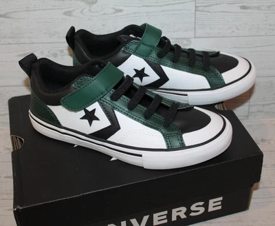 匡威 Converse Star Pro Blaze 绿色和黑色皮革运动鞋 男孩 青少年 尺码 2 — 第 1/4 张图片