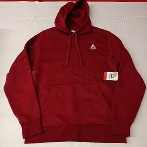 Reebok Delta Logo Hoodie Men's Size M Medium Red Kangaroo Pocket - Picture 1 of 8
