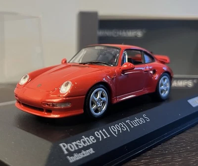 Porsche 911 Turbo S 993 Minichamps  1 43 Indischrot ! 1 Of 300! Very Rare! - Immagine 1 di 4