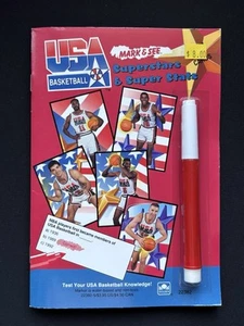 Vintage 1992 Dream Team USA Olympic Basketball Mark & See Book Uncut Cards MINT - Picture 1 of 22