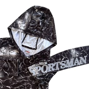 World Wide Sportsman Mens L Black White Marble Hood Fishing Performance Long Sle - Picture 1 of 16
