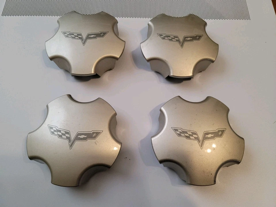 2005 2006 2007 2008 CHEVROLET CORVETTE Center Cap TAN OEM SET 8L5 - Image 1 of 4