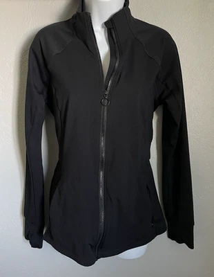 Fabletics Jacket Women Large Black Full Zip Vent Pockets Athletic Performance - Image 1 of 4