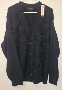 Cobmex Men's XL Navy Blue Cardigan New With Tags Anti Pil Technology - Picture 1 of 7