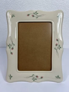 LENOX Vtg Rose Manor Collection Picture Frame Holds 5 X 7"Photo Pink Rosebud - Picture 1 of 11