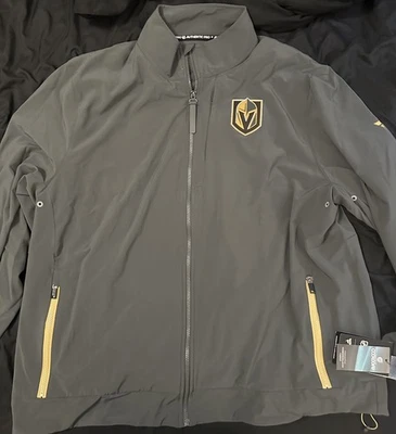 Vegas Golden Knights Fanatics Auténtica Pista Profesional Entrenadores Cremallera Completa Chaqueta Gris Foto 1 de 4