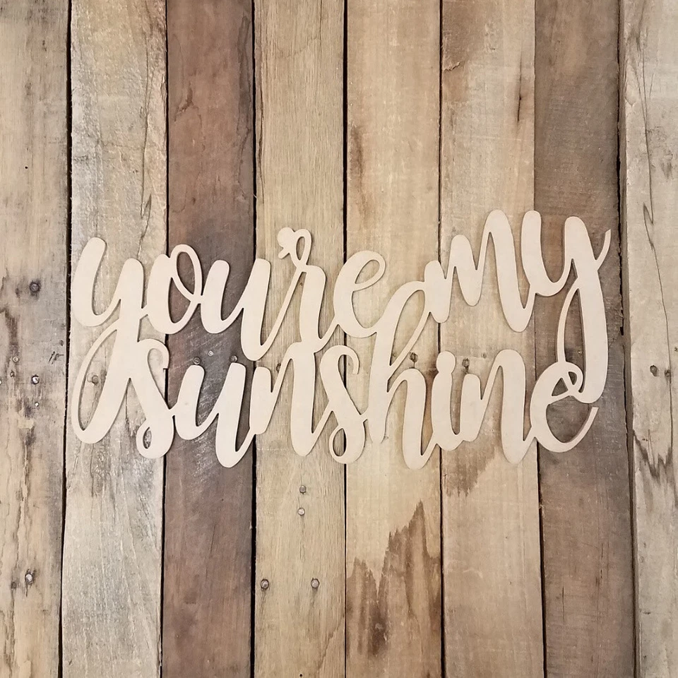 You're My Sunshine King Basil Connected Wooden Word, DIY Art Craft Cutout Foto 1 de 1