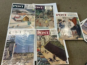 SATURDAY EVENING POSTS 1953-1955  LOT OF 5 COVERS ONLY EXCHANGE CONDITION - Picture 1 of 1