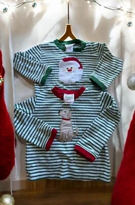 LK NW Southern Smocked Company Santa Applique LS Tee Shirt & Dog Tee Sz 3T - Picture 1 of 5