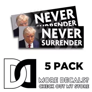 Trump Becher Shot Never Surrender Trump 2024 SCHWARZ Stoßstange Aufkleber Vinyl Aufkleber 5er-Pack - Bild 1 von 4