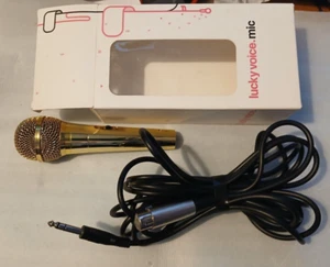 Microphone Lucky Voice Karaoke Machine gold mic system, 6m cable, boxed. - Picture 1 of 2