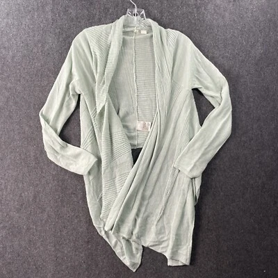 Suéter para mujer Moth Anthropologie verde medio frente abierto cárdigan lana lino Foto 1 de 4