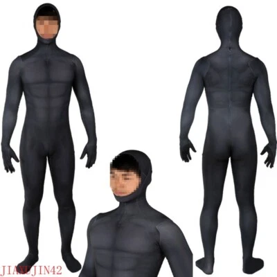 Halloween Cosplay Bodysuit Black Muscle Jumpsuit Stage Party Suit Costumes Men - Image 1 of 4