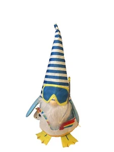 Summer Decorative Colourful Snorkel Gonome W/Striped Hat 12 Inches Tall - Bild 1 von 1