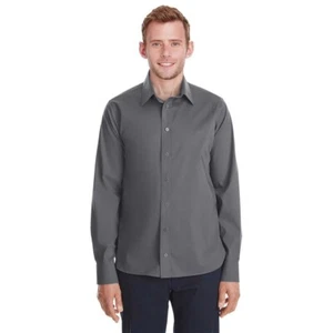 Devon & Jones Men's Crown Collection Untucked Dress Shirt - Graphite - Size 4XL - Foto 1 di 6