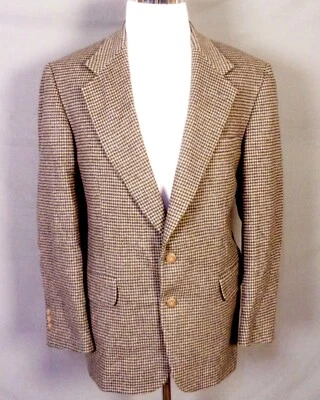 Blazer Robert Stock Pata de Gallo Gris/Beige De Colección Usado en Excelente Condición Lana Cabello Talla 43 R Foto 1 de 4