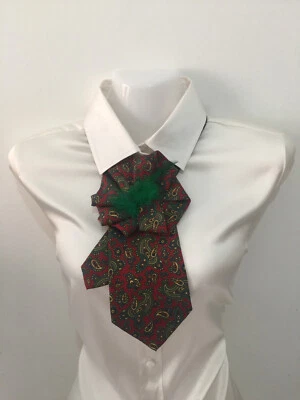 Corbata mujer. Seda 100% Italia. Collar, collar, corbata, corbata. Hecho a mano Foto 1 de 2