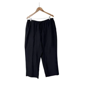 NWT Soft Surroundings Black Pull On Pants Silk XL Petite 1866 - Picture 1 of 6
