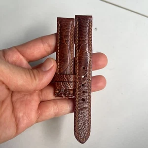 16/16mm Padded Brown Genuine OSTRICH Leg LEATHER SKIN WATCH STRAP BAND - Picture 1 of 9