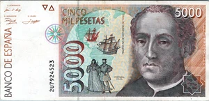 Spain 5000 Pesetas 1992 Banknote - Picture 1 of 3