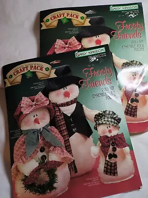 Lot of 2 New Frosty Friends Primitive Doll Snowman Kits Stitch N' Stuff 32312 - Image 1 of 4