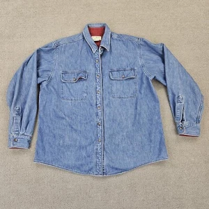 Vintage LL Bean Denim Shirt Long Sleeve Jacket Womens Size XL Button Up Lined - Picture 1 of 13