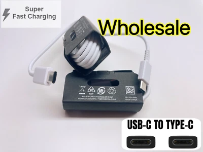 Lot 10/100 USB-C to USB-C Cable Samsung S10 S20 super Fast Charger Charging Cord - Image 1 of 3