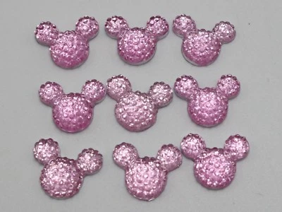 100 gemas de diamantes de imitación punteados de resina con respaldo plano cabeza de ratón 14X12 mm color para elegir Foto 1 de 4