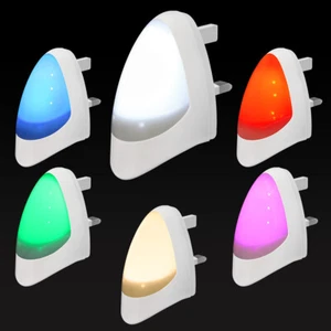 Automatic LED Night Light Plug in Energy Saving Dusk 2 Dawn Sensor Multicolour  - Picture 1 of 57