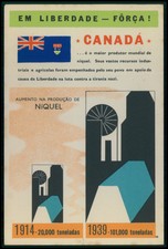 Canada WWII ww2 war anti nazi propaganda original 1940s postcard in Portuguese