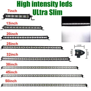 7"/13/20/25/32/38/45/50inch Single Row Slim Led Work Light Bar Car Truck Driving - Picture 1 of 57