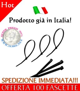 OFFERTA 100 FASCETTE IN NYLON PLASTICA AUTO STRINGENTI COLORE NERO ELETTRICISTA - Foto 1 di 3