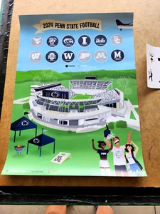 PÓSTER DE FÚTBOL 2024 Penn State Nittany Lions 18" x 24" con pegatinas (RC 4-2) - Imagen 1 de 2