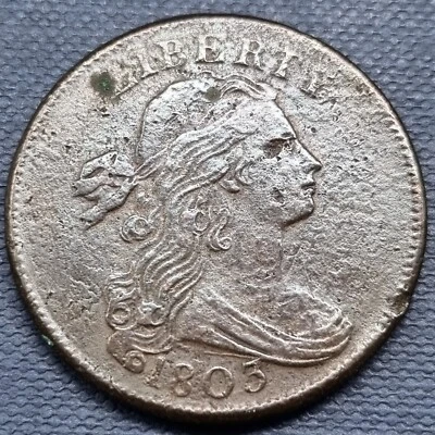 1803 Draped Bust Large Cent 1c Better Grade XF Details #75002 - Image 1 of 2