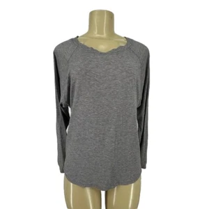 Athleta Small Solid Gray Topanga Long Sleeve Top T-Shirt Mesh Back 44-28 - Picture 1 of 8