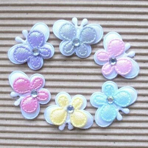 48 Stck. x 1 Zoll gepolstert 2-lagig glänzend Filz Schmetterling Applikationen/Borte Acryl Edelstein ST598 - Bild 1 von 5