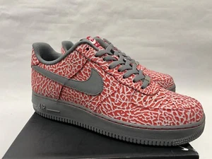 Nike Air Force 1 ID 444758 996 11 By You Red Cement Grey Elephant RARE DS AF1 - Picture 1 of 6