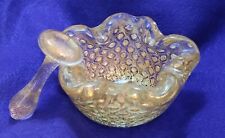 Vintage Murano Glass Bowl Mortar Pestle Gold Controlled Bubble MCM